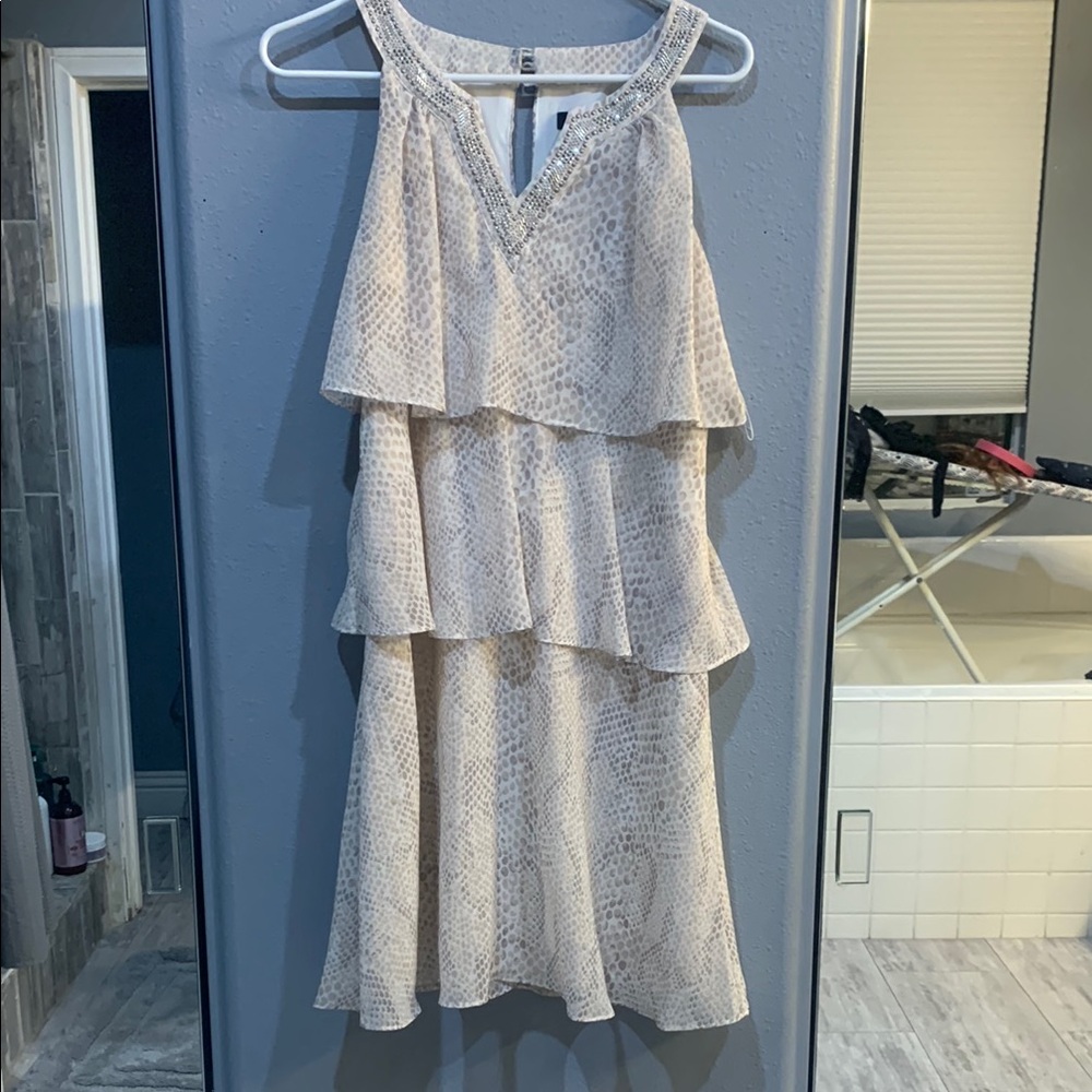 Elegant Cream Sleeveless Dress